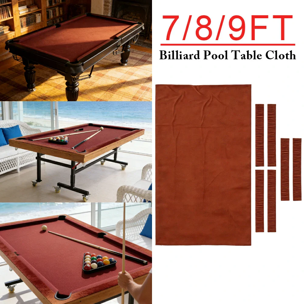 ARIX 7/8/9FT Billiard Table Cloth - High-Density Wool Blend, Anti-Pilling Durable Fabric for Smooth & Accurate Play - Brown
