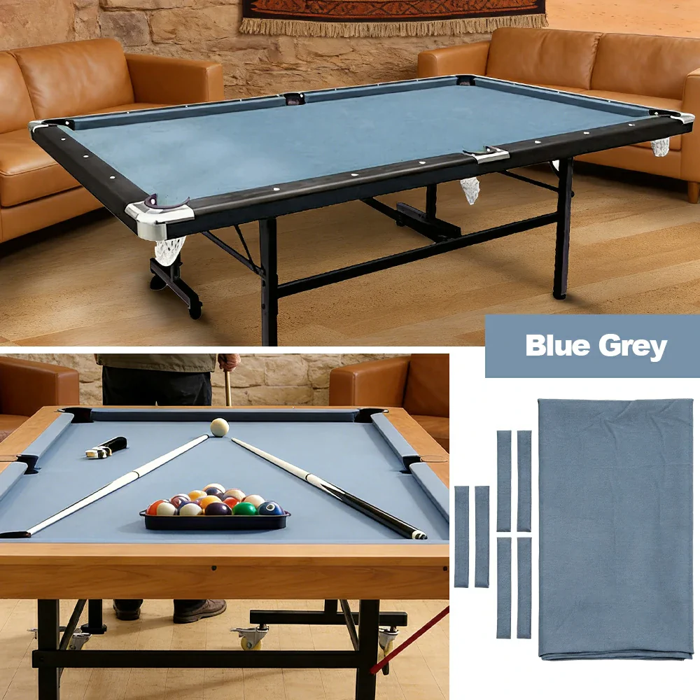 ARIX 7/8/9FT Billiard Table Cloth - High-Density Wool Blend, Anti-Pilling Durable Fabric for Smooth & Accurate Play - Blue Grey - Image 4