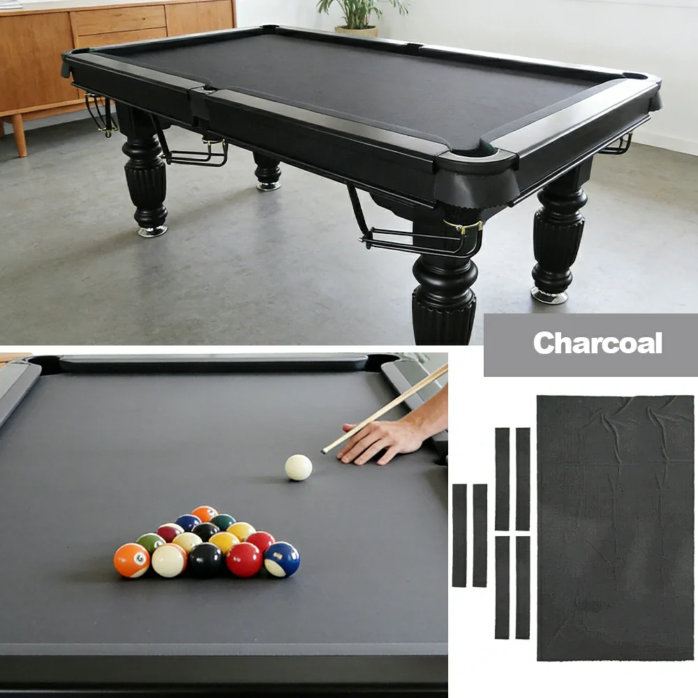 ARIX 7/8/9FT Billiard Table Cloth - High-Density Wool Blend, Anti-Pilling Durable Fabric for Smooth & Accurate Play - Charcoal - Image 4