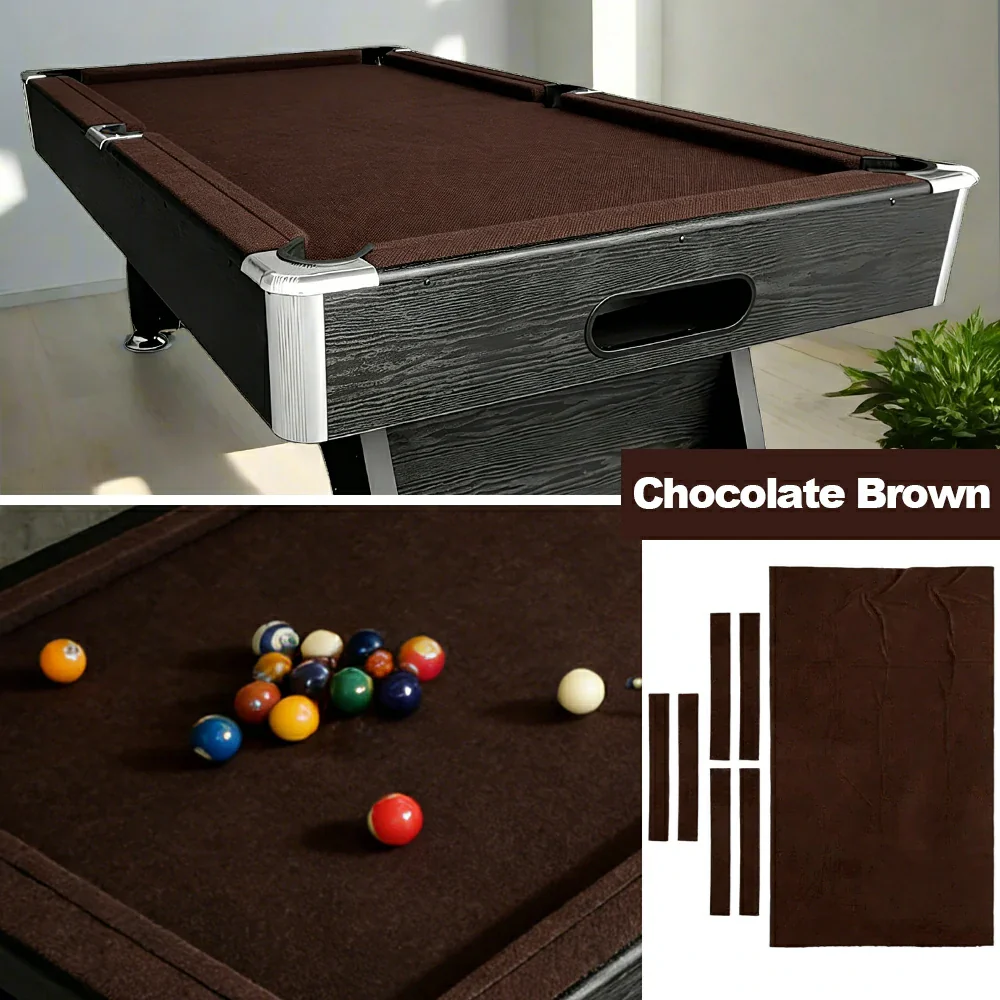 ARIX 7/8/9FT Billiard Table Cloth - High-Density Wool Blend, Anti-Pilling Durable Fabric for Smooth & Accurate Play - Chocolate Brown - Image 4
