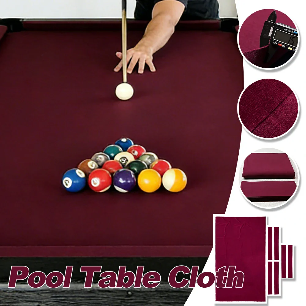 ARIX 7/8/9FT Billiard Table Cloth - High-Density Wool Blend, Anti-Pilling Durable Fabric for Smooth & Accurate Play - Dark Red - Image 3