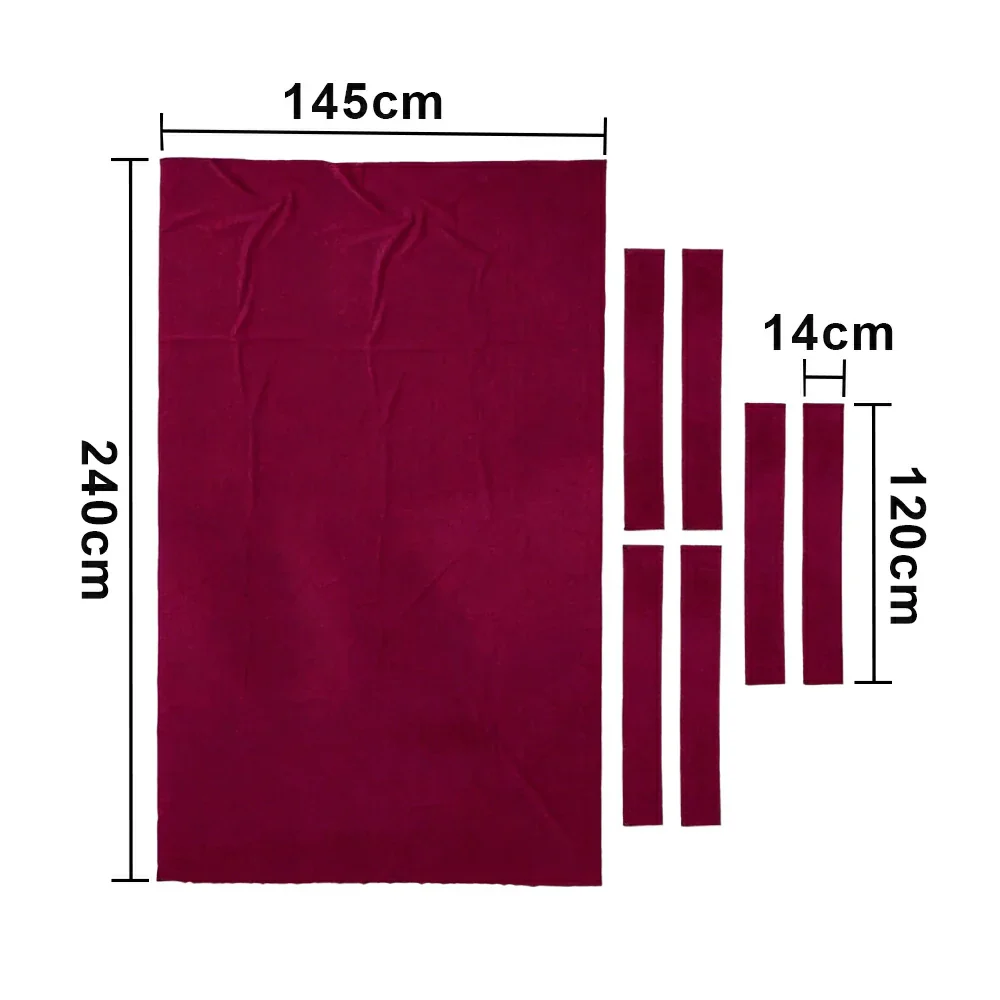 ARIX 7/8/9FT Billiard Table Cloth - High-Density Wool Blend, Anti-Pilling Durable Fabric for Smooth & Accurate Play - Dark Red - Image 6