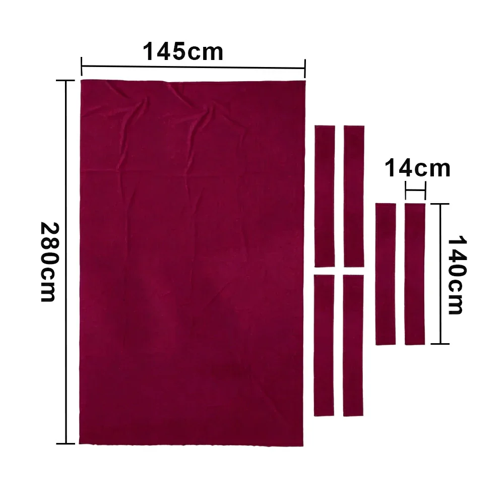 ARIX 7/8/9FT Billiard Table Cloth - High-Density Wool Blend, Anti-Pilling Durable Fabric for Smooth & Accurate Play - Dark Red - Image 8