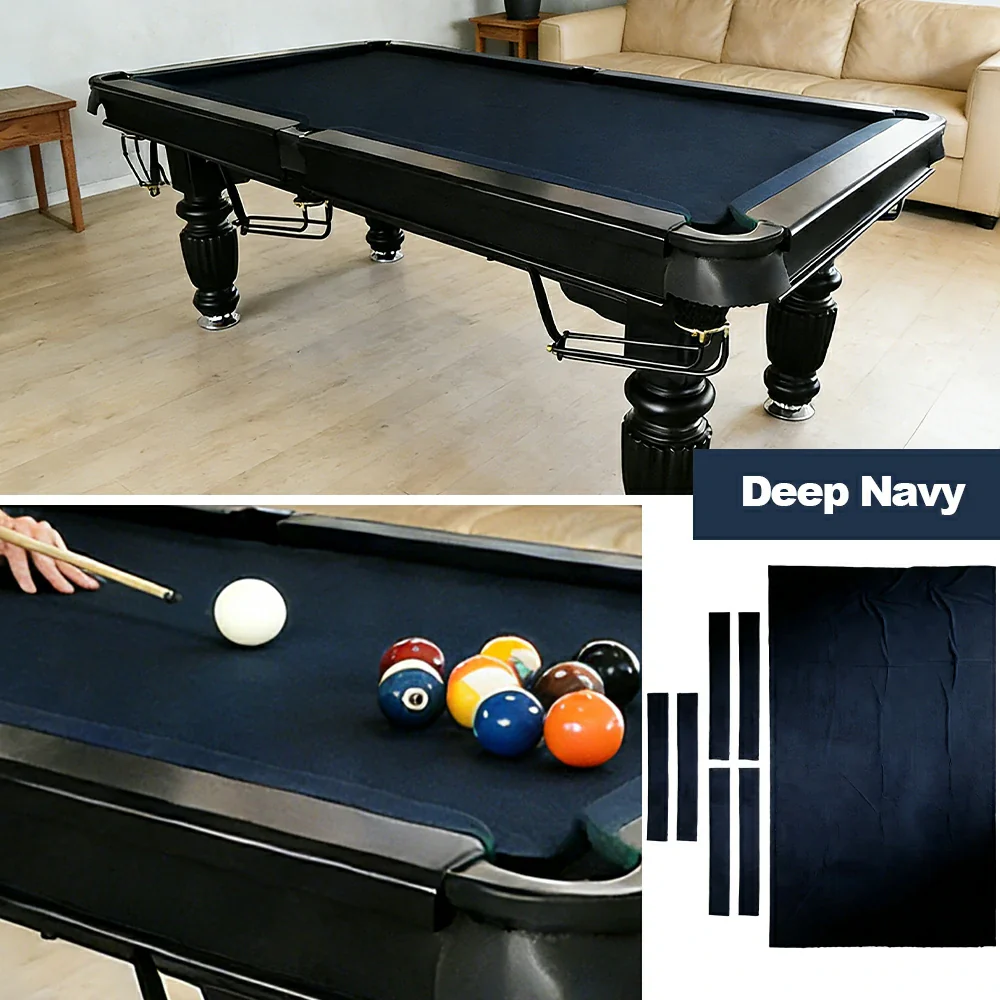 ARIX 7/8/9FT Billiard Table Cloth - High-Density Wool Blend, Anti-Pilling Durable Fabric for Smooth & Accurate Play - Deep Navy - Image 4