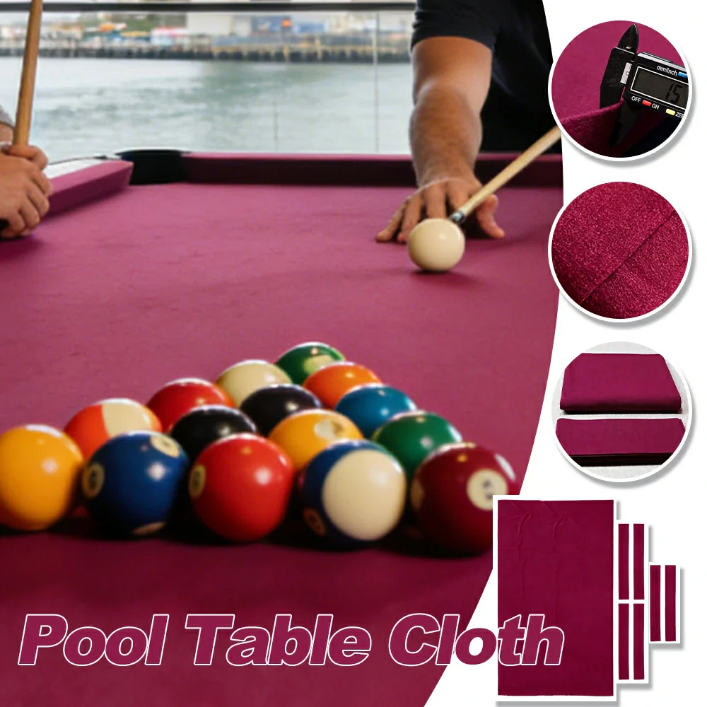 ARIX 7/8/9FT Billiard Table Cloth - High-Density Wool Blend, Anti-Pilling Durable Fabric for Smooth & Accurate Play - Deep Rose - Image 3