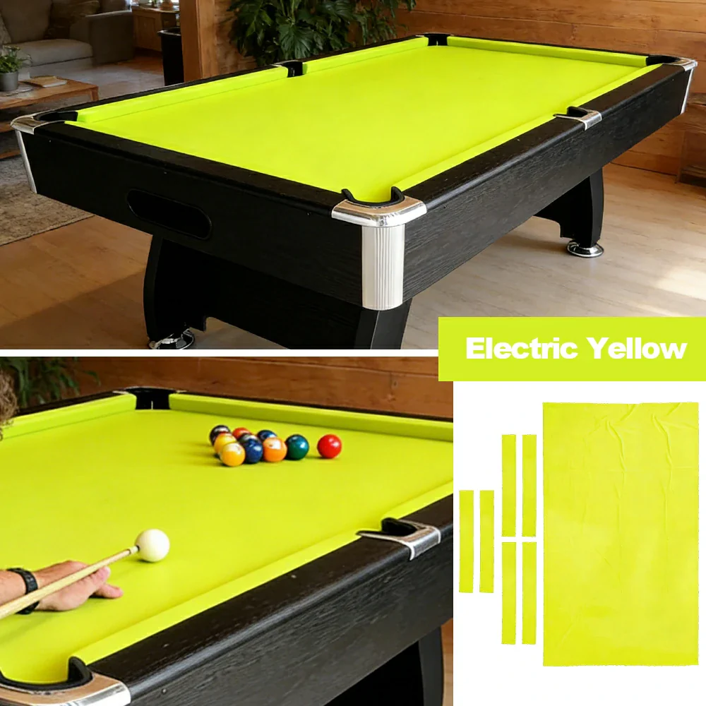 ARIX 7/8/9FT Billiard Table Cloth - High-Density Wool Blend, Anti-Pilling Durable Fabric for Smooth & Accurate Play - Electric Yellow - Image 4