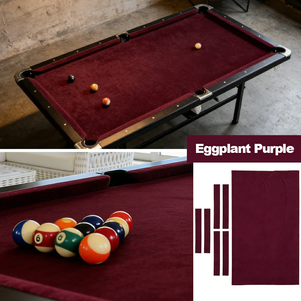 ARIX 7/8/9FT Billiard Table Cloth - High-Density Wool Blend, Anti-Pilling Durable Fabric for Smooth & Accurate Play - Eggplant Purple - Image 4