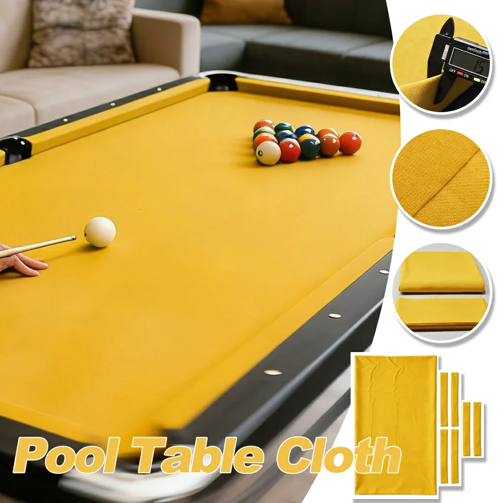 ARIX 7/8/9FT Billiard Table Cloth - High-Density Wool Blend, Anti-Pilling Durable Fabric for Smooth & Accurate Play - Honey Yellow - Image 3