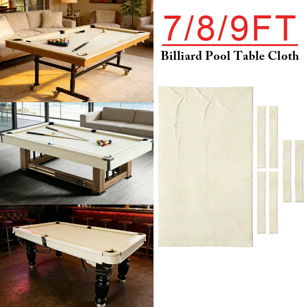 ARIX 7/8/9FT Billiard Table Cloth - High-Density Wool Blend, Anti-Pilling Durable Fabric for Smooth & Accurate Play - Ivory White