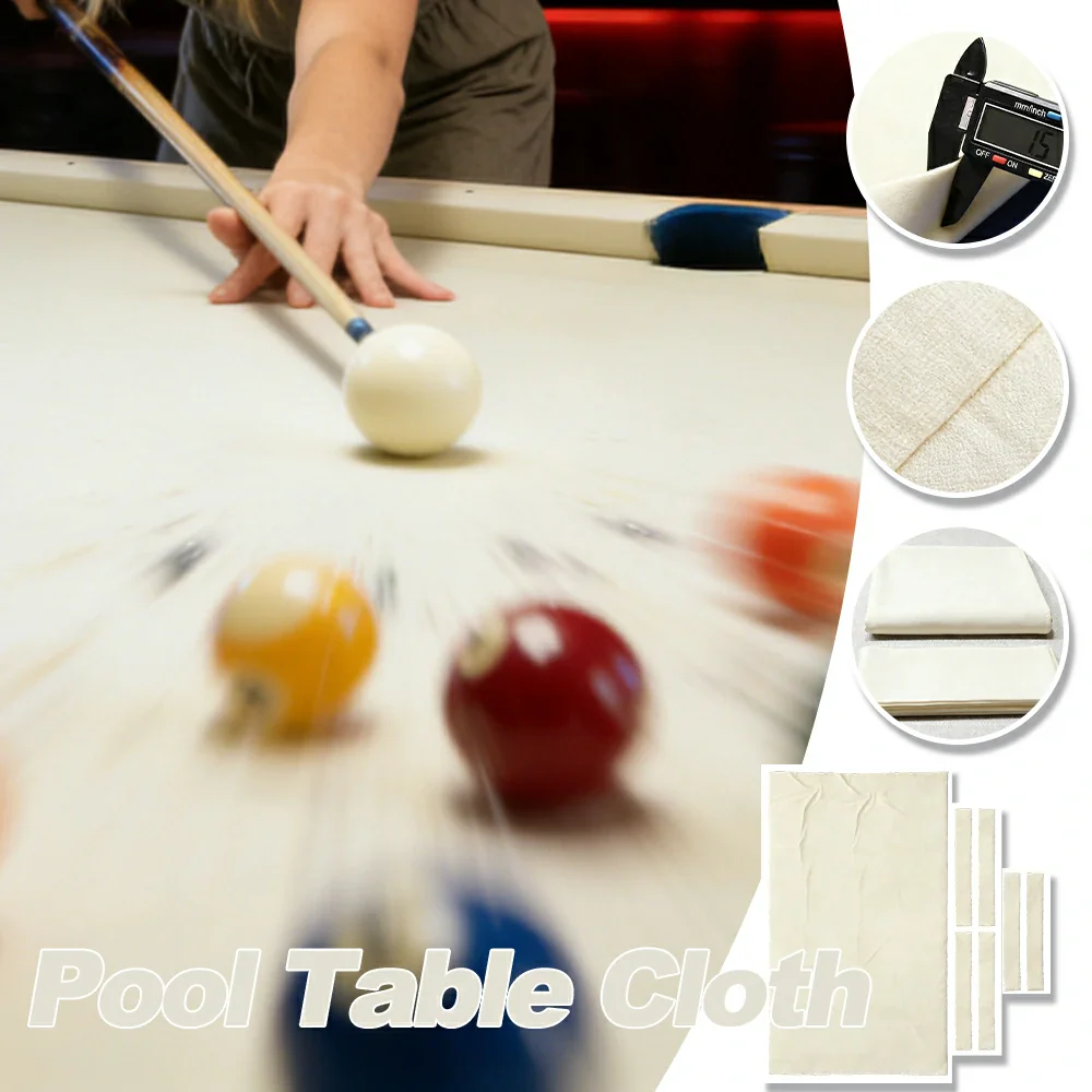 ARIX 7/8/9FT Billiard Table Cloth - High-Density Wool Blend, Anti-Pilling Durable Fabric for Smooth & Accurate Play - Ivory White - Image 3