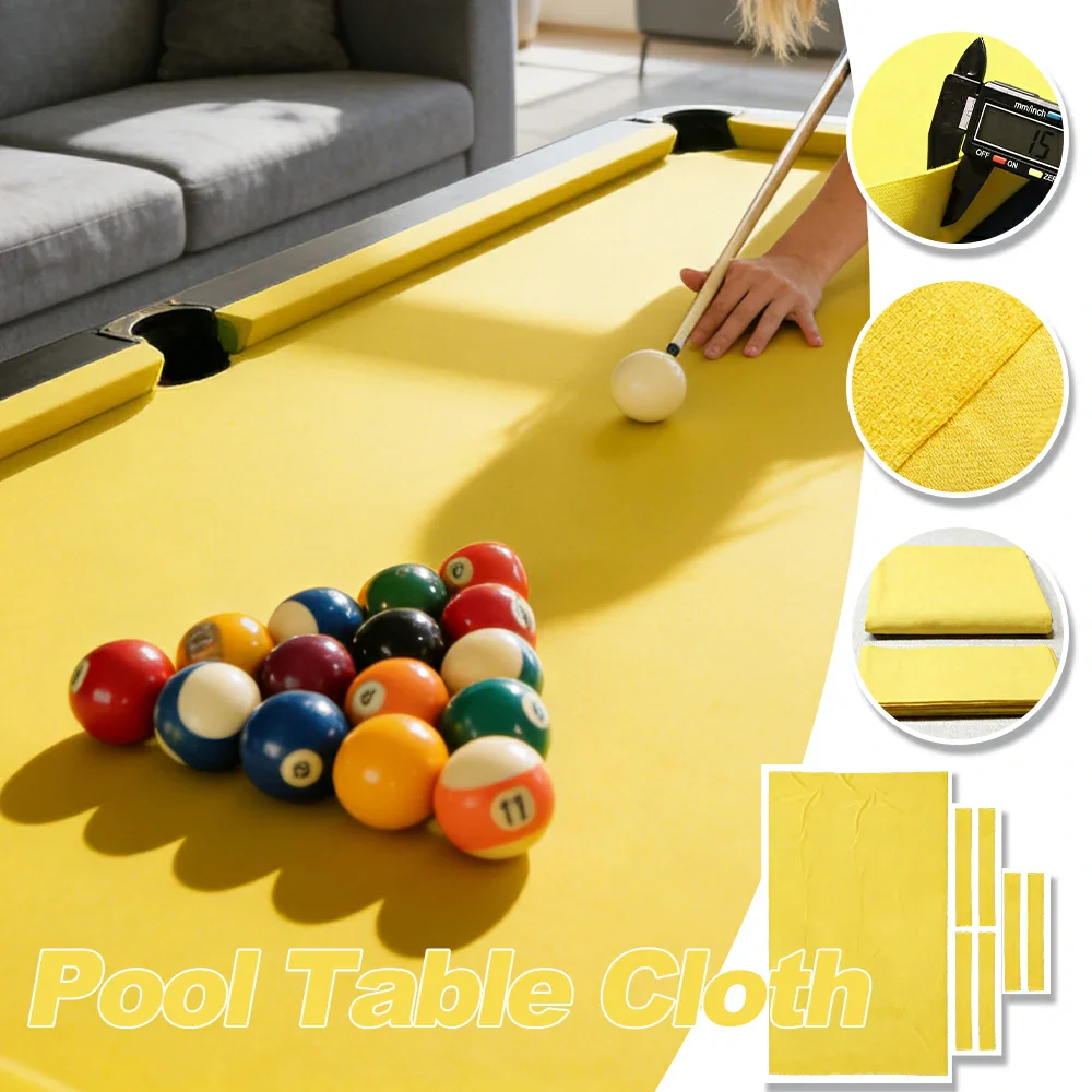 ARIX 7/8/9FT Billiard Table Cloth - High-Density Wool Blend, Anti-Pilling Durable Fabric for Smooth & Accurate Play - Lemon Yellow - Image 3