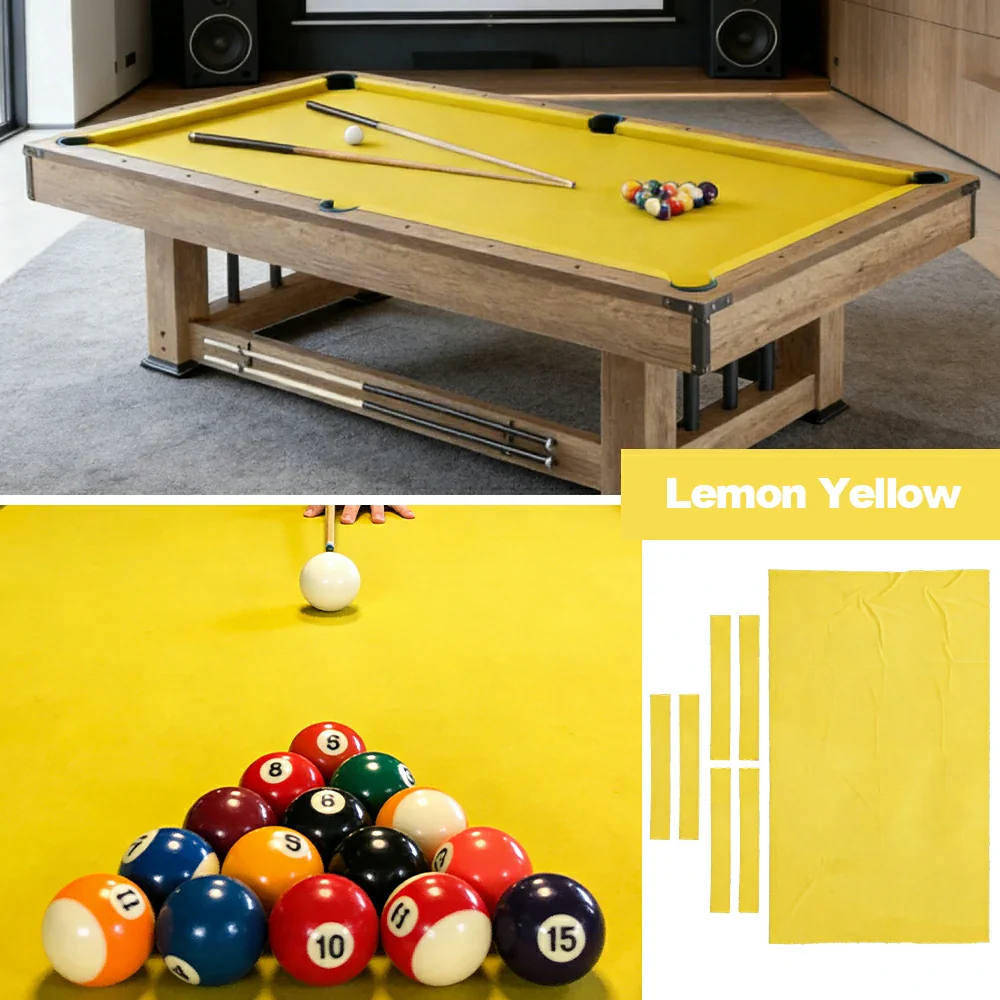 ARIX 7/8/9FT Billiard Table Cloth - High-Density Wool Blend, Anti-Pilling Durable Fabric for Smooth & Accurate Play - Lemon Yellow - Image 4