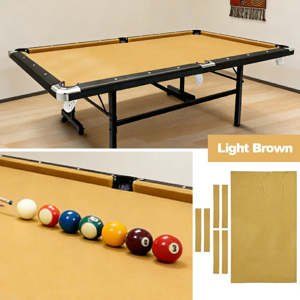 ARIX 7/8/9FT Billiard Table Cloth - High-Density Wool Blend, Anti-Pilling Durable Fabric for Smooth & Accurate Play - Light Brown - Image 4