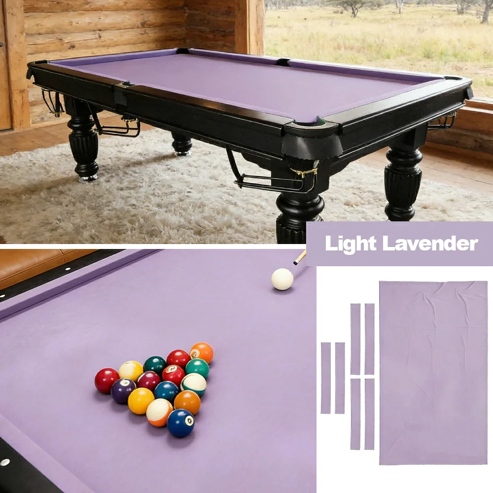 ARIX 7/8/9FT Billiard Table Cloth - High-Density Wool Blend, Anti-Pilling Durable Fabric for Smooth & Accurate Play - Light Lavender - Image 4