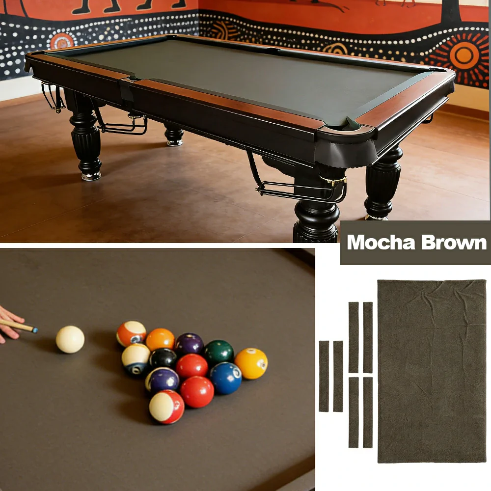 ARIX 7/8/9FT Billiard Table Cloth - High-Density Wool Blend, Anti-Pilling Durable Fabric for Smooth & Accurate Play - Mocha Brown - Image 4