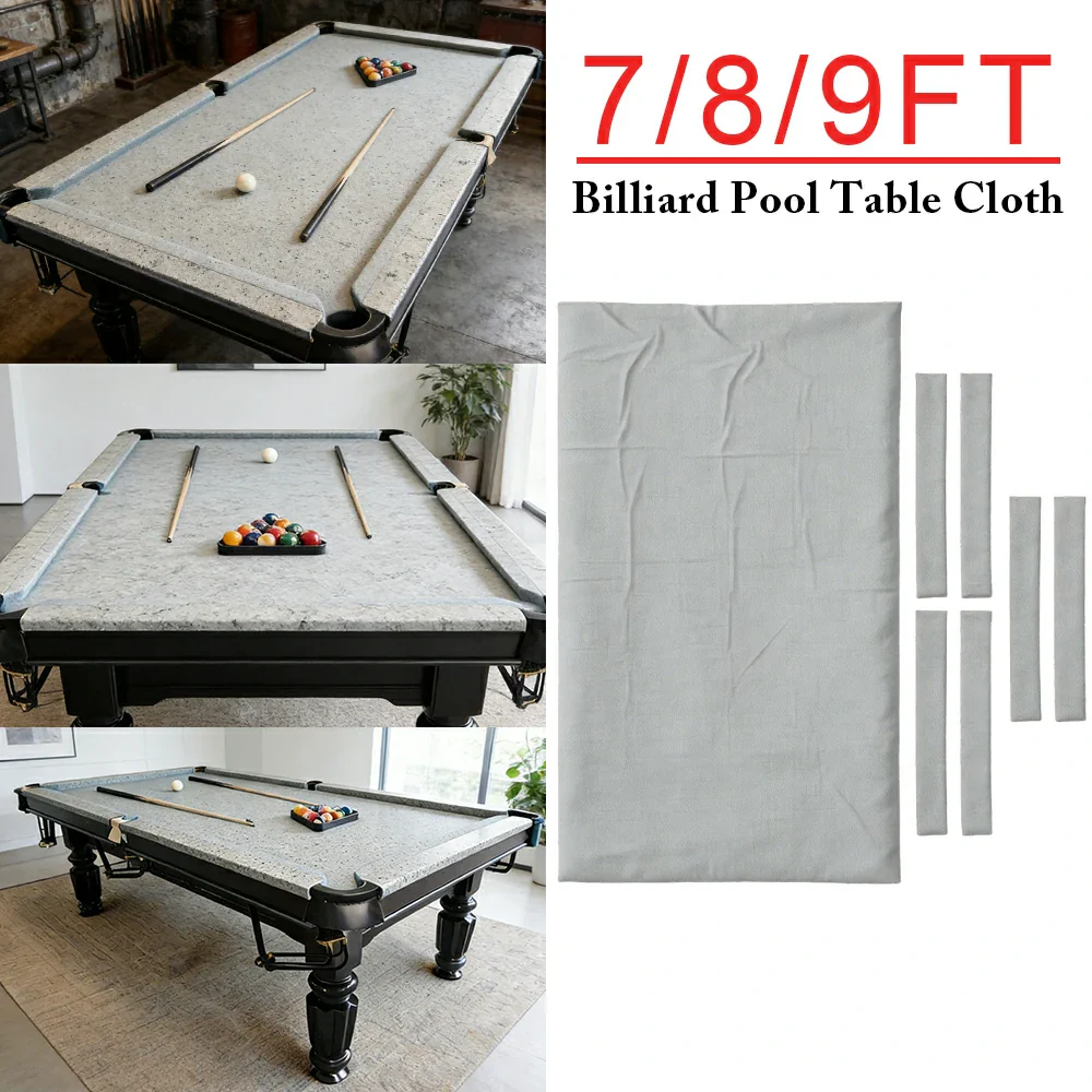 ARIX 7/8/9FT Billiard Table Cloth - High-Density Wool Blend, Anti-Pilling Durable Fabric for Smooth & Accurate Play - Medium Grey
