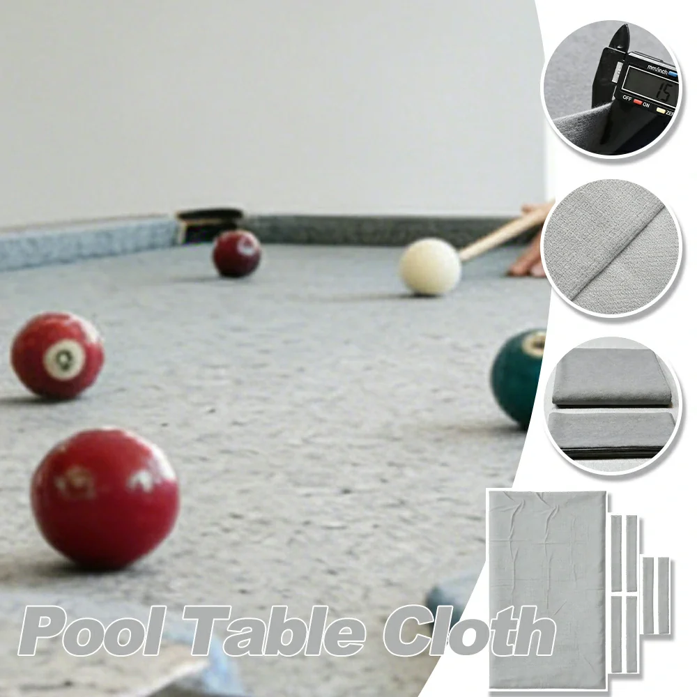ARIX 7/8/9FT Billiard Table Cloth - High-Density Wool Blend, Anti-Pilling Durable Fabric for Smooth & Accurate Play - Medium Grey - Image 3