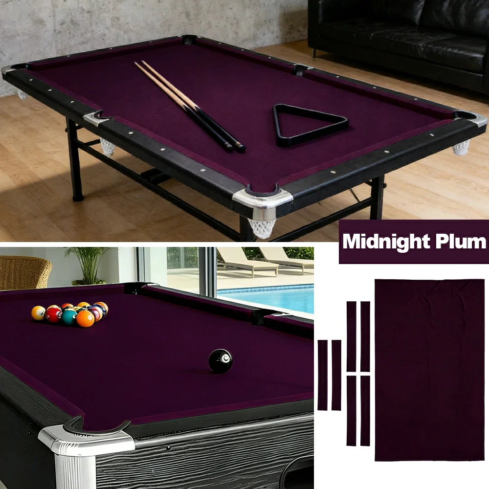 ARIX 7/8/9FT Billiard Table Cloth - High-Density Wool Blend, Anti-Pilling Durable Fabric for Smooth & Accurate Play - Midnight Plum - Image 4