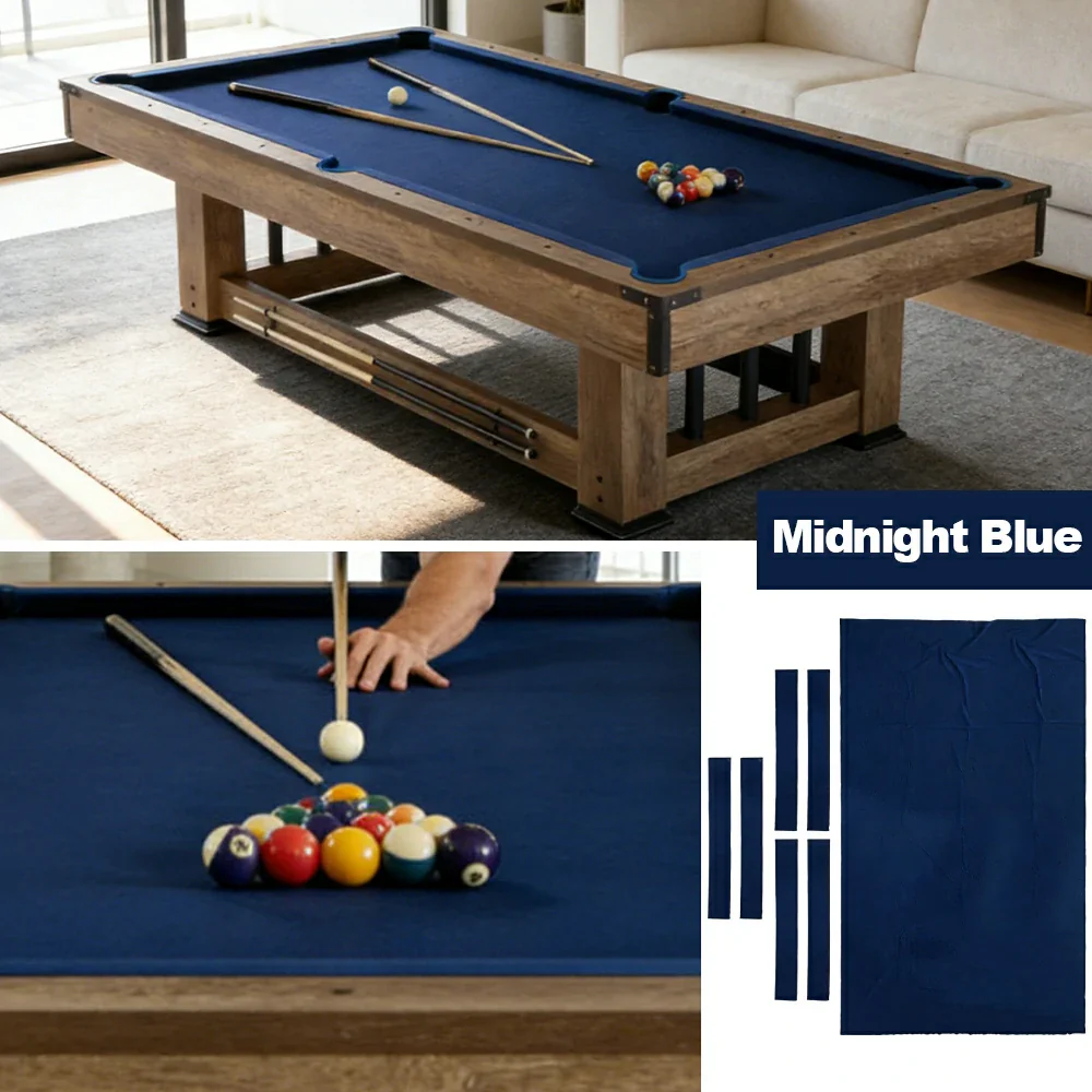 ARIX 7/8/9FT Billiard Table Cloth - High-Density Wool Blend, Anti-Pilling Durable Fabric for Smooth & Accurate Play - Midnight Blue - Image 4