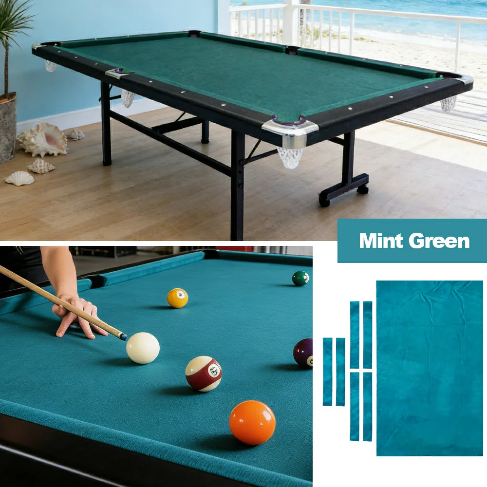 ARIX 7/8/9FT Billiard Table Cloth - High-Density Wool Blend, Anti-Pilling Durable Fabric for Smooth & Accurate Play - Mint Green - Image 4