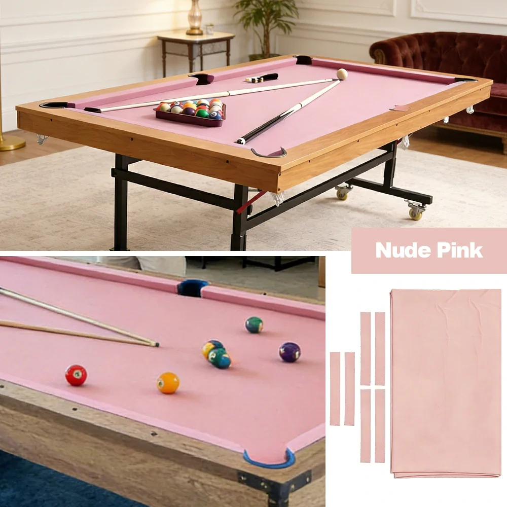 ARIX 7/8/9FT Billiard Table Cloth - High-Density Wool Blend, Anti-Pilling Durable Fabric for Smooth & Accurate Play - Nude Pink - Image 4