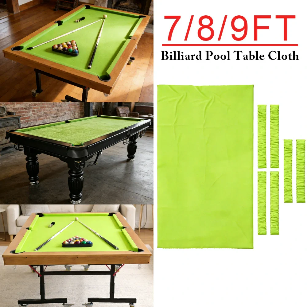 ARIX 7/8/9FT Billiard Table Cloth - High-Density Wool Blend, Anti-Pilling Durable Fabric for Smooth & Accurate Play - Neon Green