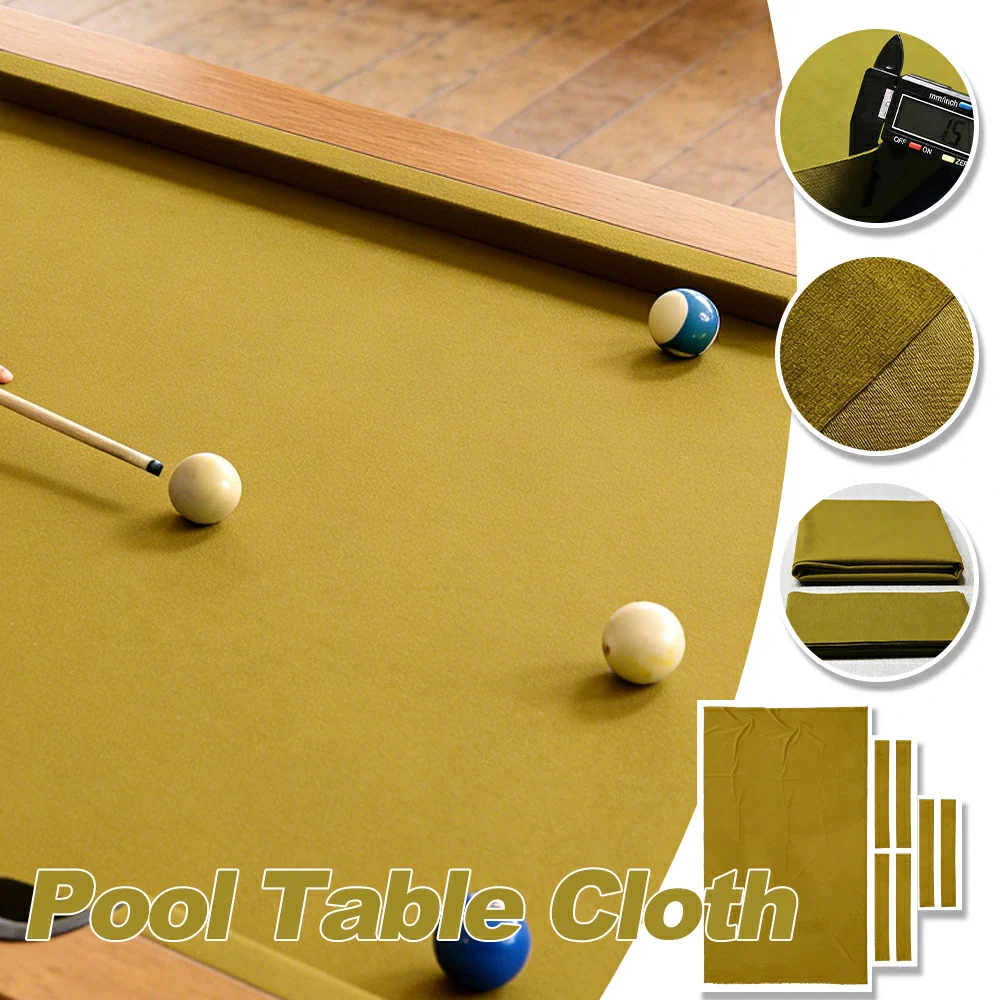 ARIX 7/8/9FT Billiard Table Cloth - High-Density Wool Blend, Anti-Pilling Durable Fabric for Smooth & Accurate Play - Olive Yellow - Image 3