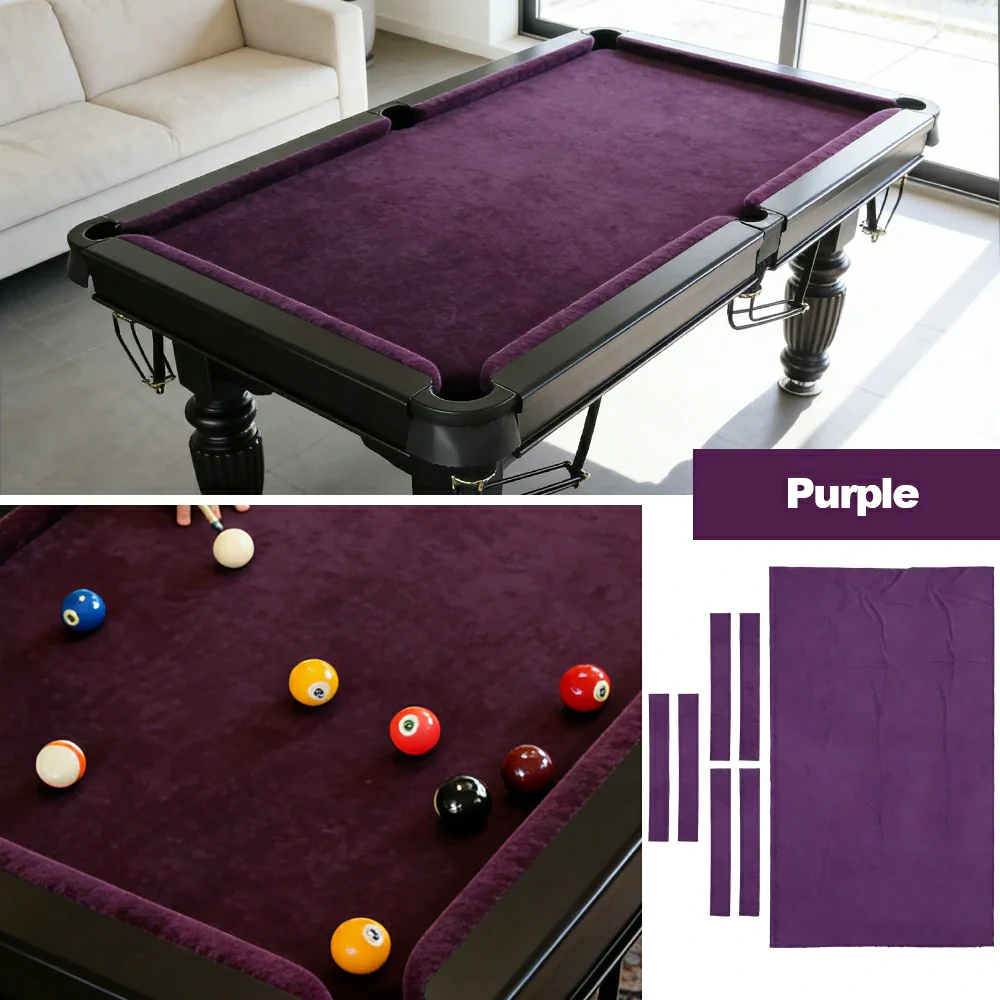 ARIX 7/8/9FT Billiard Table Cloth - High-Density Wool Blend, Anti-Pilling Durable Fabric for Smooth & Accurate Play - Purple - Image 4