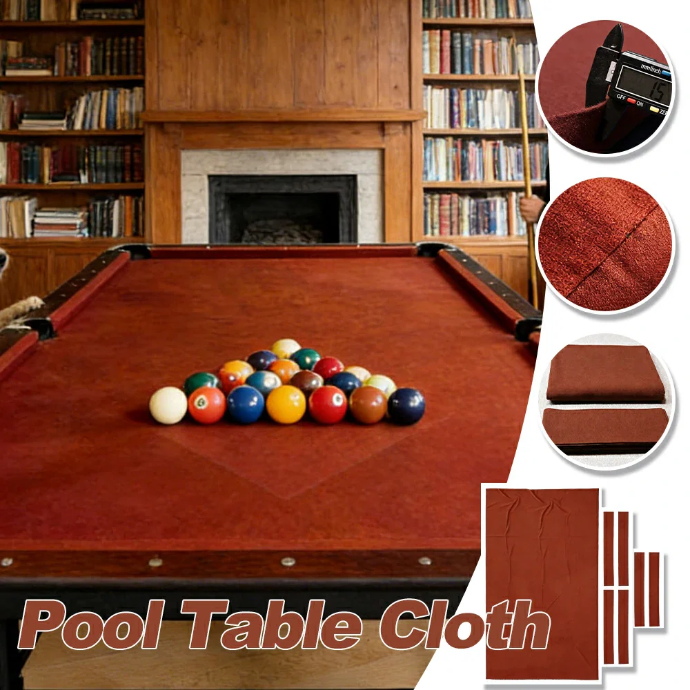 ARIX 7/8/9FT Billiard Table Cloth - High-Density Wool Blend, Anti-Pilling Durable Fabric for Smooth & Accurate Play - Rust Brown - Image 3