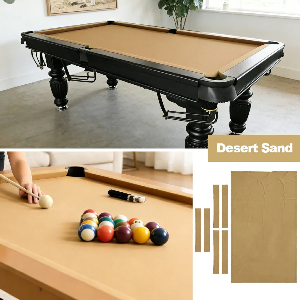ARIX 7/8/9FT Billiard Table Cloth - High-Density Wool Blend, Anti-Pilling Durable Fabric for Smooth & Accurate Play - SAND - Image 4