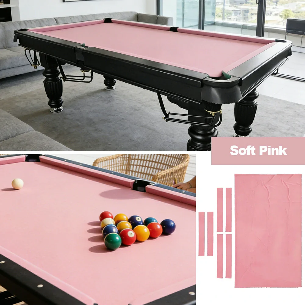 ARIX 7/8/9FT Billiard Table Cloth - High-Density Wool Blend, Anti-Pilling Durable Fabric for Smooth & Accurate Play - Soft Pink - Image 4