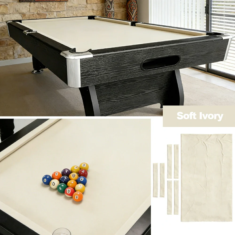 ARIX 7/8/9FT Billiard Table Cloth - High-Density Wool Blend, Anti-Pilling Durable Fabric for Smooth & Accurate Play - Soft Ivory - Image 4