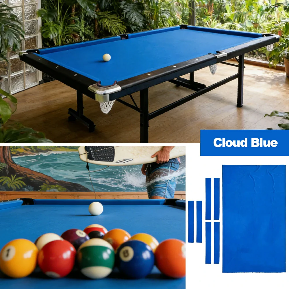 ARIX 7/8/9FT Billiard Table Cloth - High-Density Wool Blend, Anti-Pilling Durable Fabric for Smooth & Accurate Play - Cloud Blue - Image 4