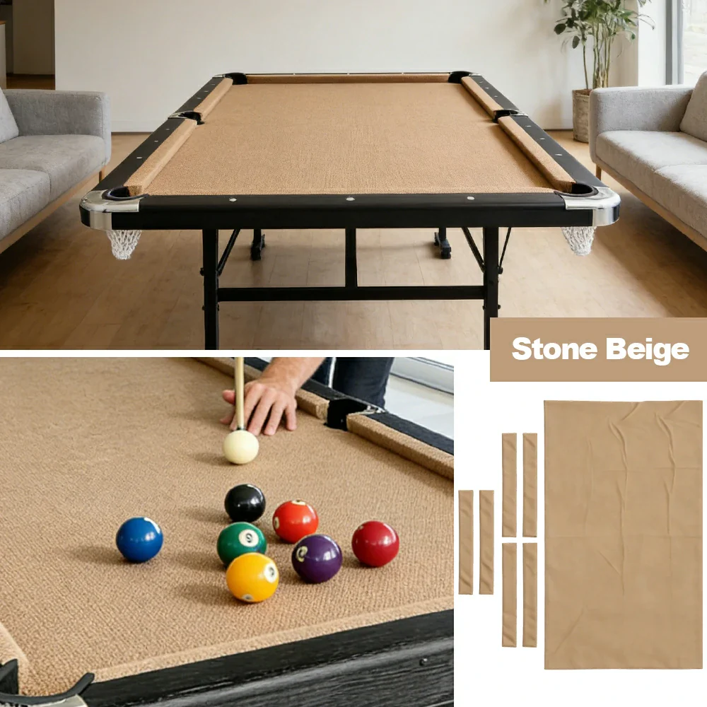 ARIX 7/8/9FT Billiard Table Cloth - High-Density Wool Blend, Anti-Pilling Durable Fabric for Smooth & Accurate Play - Stone Beige - Image 4