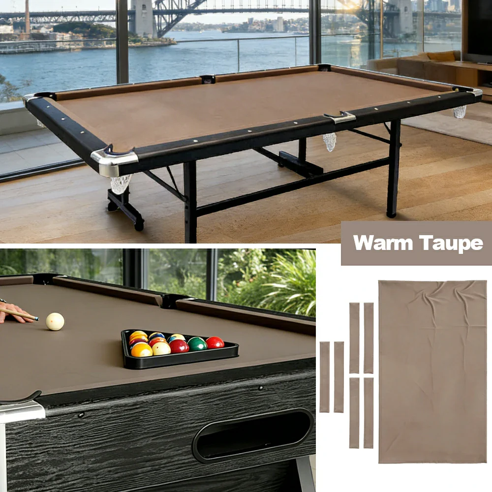 ARIX 7/8/9FT Billiard Table Cloth - High-Density Wool Blend, Anti-Pilling Durable Fabric for Smooth & Accurate Play - Warm Taupe - Image 4