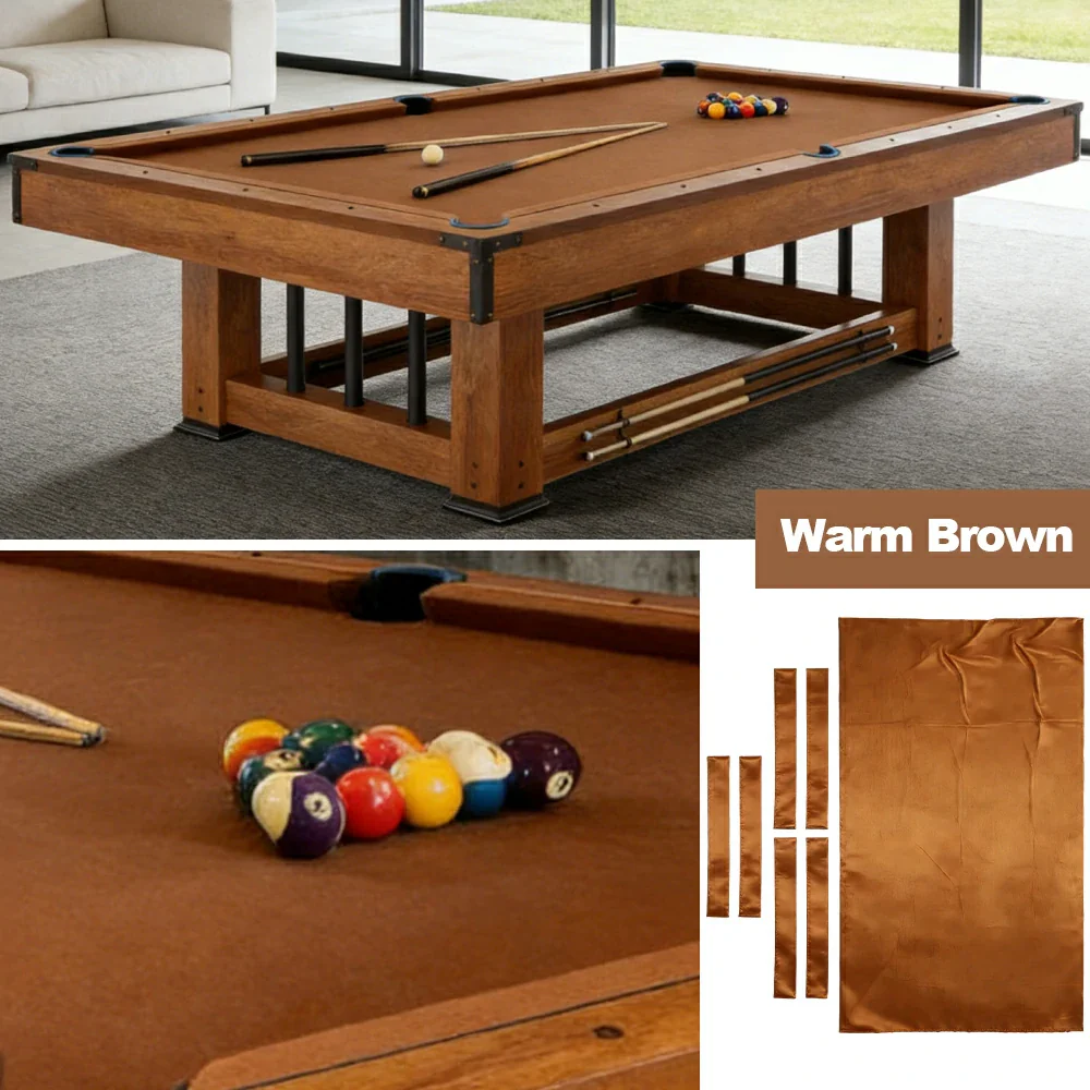 ARIX 7/8/9FT Billiard Table Cloth - High-Density Wool Blend, Anti-Pilling Durable Fabric for Smooth & Accurate Play - Warm Brown - Image 4