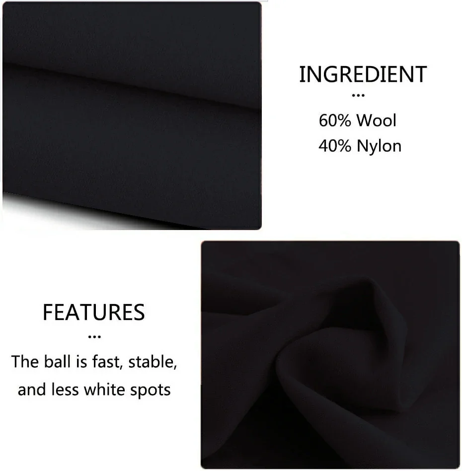 Hainsworth Smart Precut Cloth - 7/8/9/12FT Professional Speed & Control, 460gsm Directional Nap for Snooker & Pool Tables - Black - Image 2