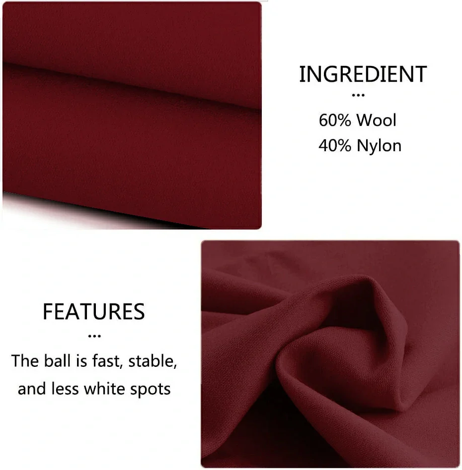 Hainsworth Smart Precut Cloth - 7/8/9FT Professional Speed & Control, 460gsm Directional Nap for Snooker & Pool Tables - Cherry - Image 2