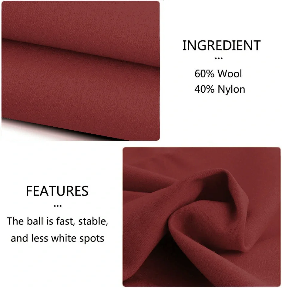 Hainsworth Smart Precut Cloth - 7/8/9/12FT Professional Speed & Control, 460gsm Directional Nap for Snooker & Pool Tables - Maroon - Image 2
