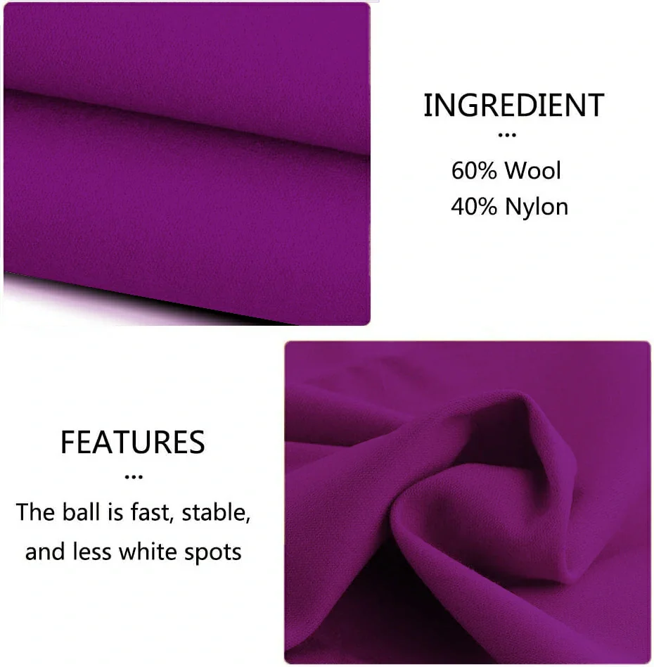 Hainsworth Smart Precut Cloth - 7/8/9FT Professional Speed & Control, 460gsm Directional Nap for Snooker & Pool Tables - Purple - Image 2