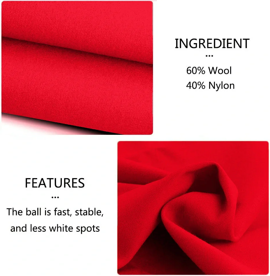 Hainsworth Smart Precut Cloth - 7/8/9FT Professional Speed & Control, 460gsm Directional Nap for Snooker & Pool Tables - Red - Image 2