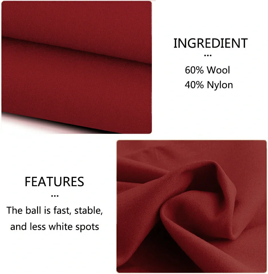 Hainsworth Smart Precut Cloth - 7/8/9FT Professional Speed & Control, 460gsm Directional Nap for Snooker & Pool Tables - Windsor Red - Image 2