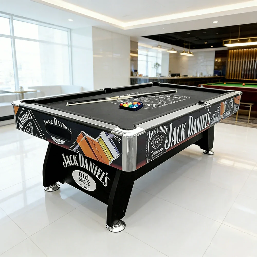 CUETIQ 9FT Pool Table Professional Billiards Table Durable MDF Construction Home Game Set - Black Frame Black - Image 2