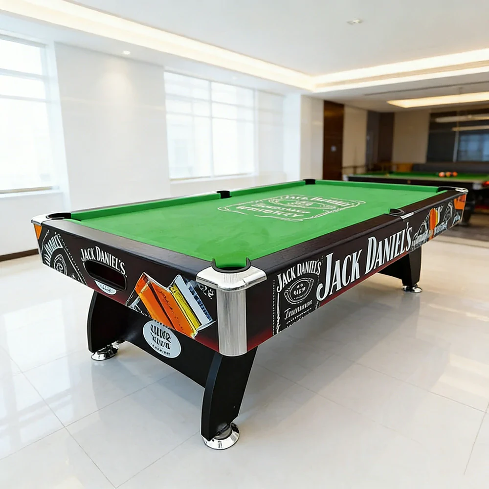 CUETIQ 9FT Pool Table Professional Billiards Table Durable MDF Construction Home Game Set - Black Frame Green - Image 2