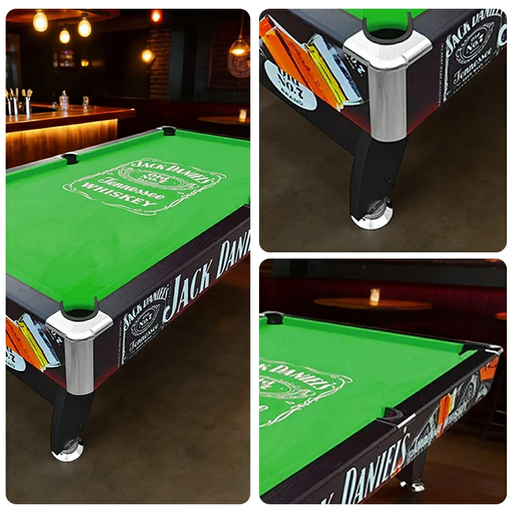 CUETIQ 9FT Pool Table Professional Billiards Table Durable MDF Construction Home Game Set - Black Frame Green - Image 3