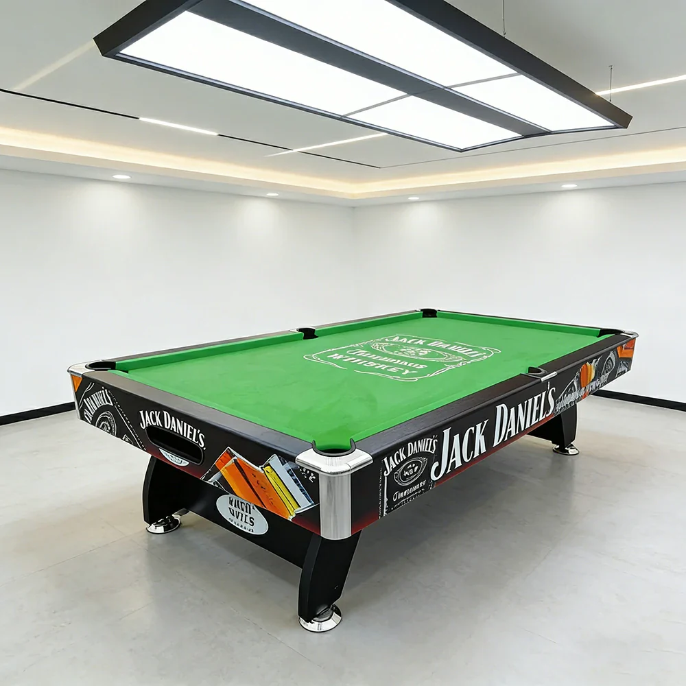 CUETIQ 9FT Pool Table Professional Billiards Table Durable MDF Construction Home Game Set - Black Frame Green - Image 4