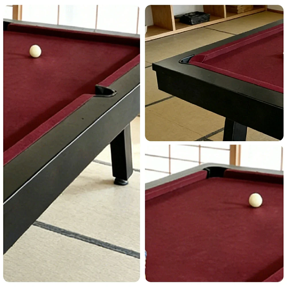 CUETIQ 7FT Outdoor Pool Table - Slanted Leg Design Metal Frame Waterproof Billiard Table for Backyard Patio Games - Black & Burgundy - Image 3