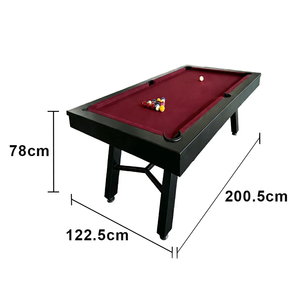 CUETIQ 7FT Outdoor Pool Table - Slanted Leg Design Metal Frame Waterproof Billiard Table for Backyard Patio Games - Black & Burgundy - Image 5
