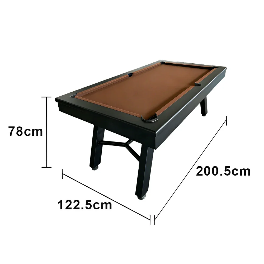 CUETIQ 7FT Outdoor Pool Table - Slanted Leg Design Metal Frame Waterproof Billiard Table for Backyard Patio Games - Black & Brown - Image 5