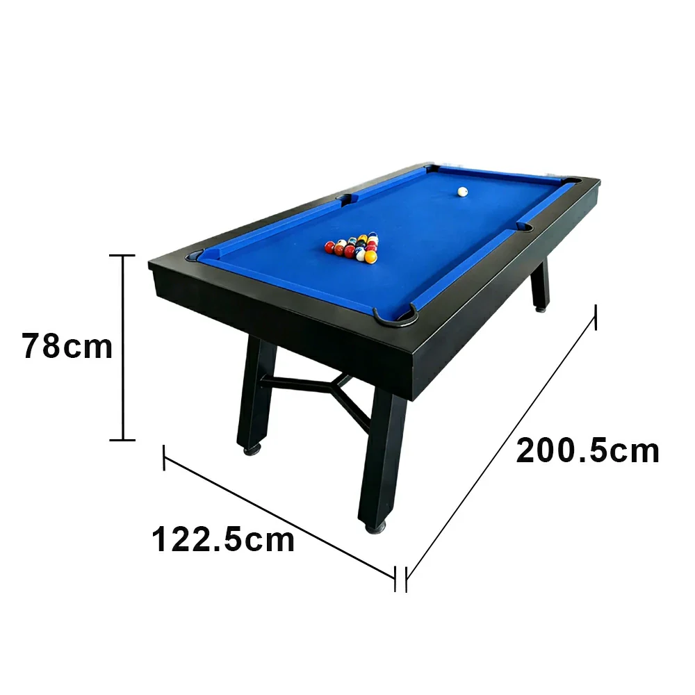 CUETIQ 7FT Outdoor Pool Table - Slanted Leg Design Metal Frame Waterproof Billiard Table for Backyard Patio Games - Black & Blue - Image 5
